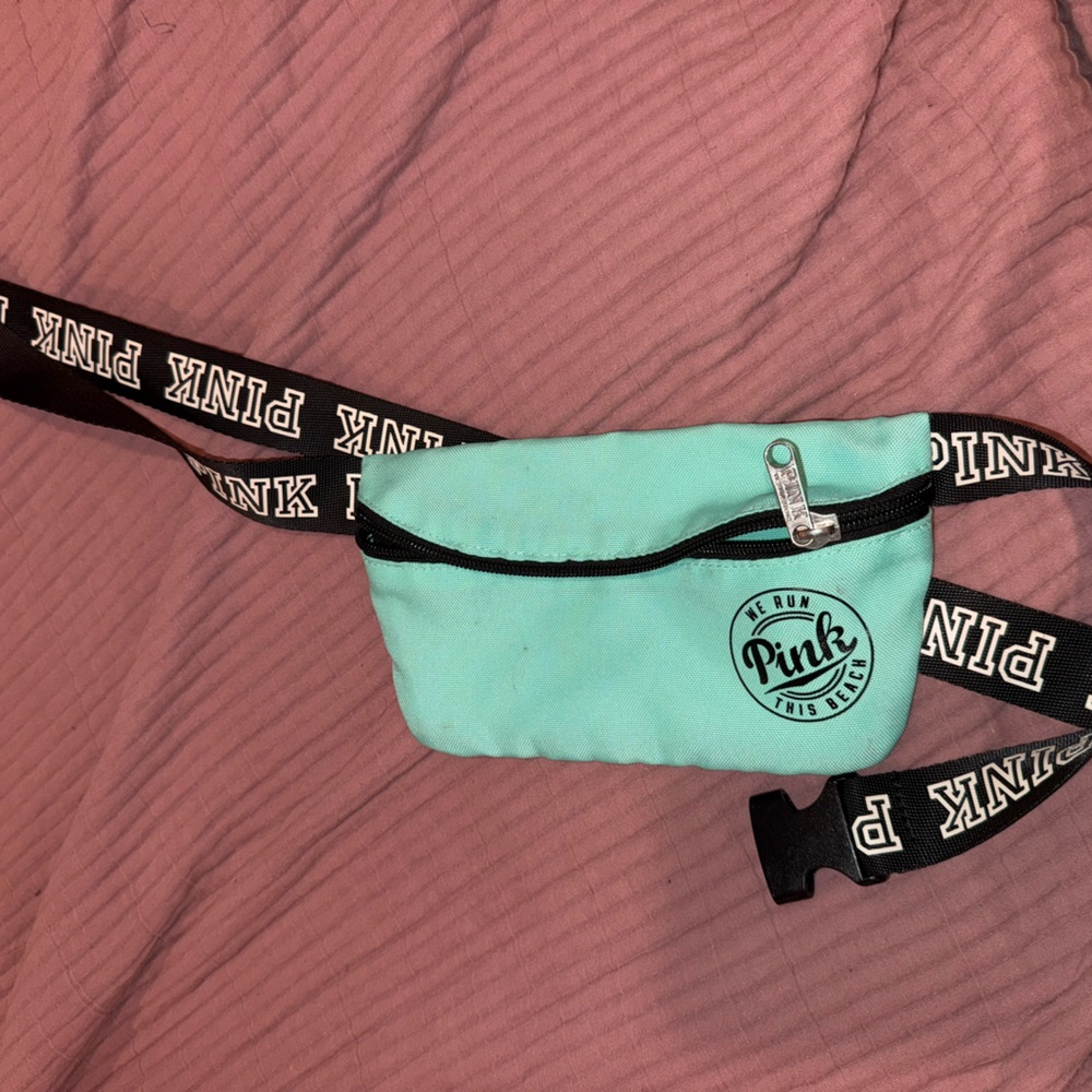 PINK Mint Green Belt Bag with Branded Strap